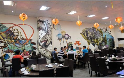 应城海鲜餐厅墙体彩绘